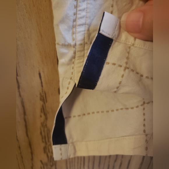 AXIS LA Camp Shirt Men's 2XT Button Down Casual Square Stitching Beige Cotton - Picture 6 of 10